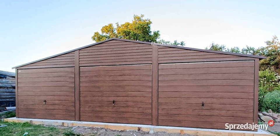 GARAŻ BLASZANY 9m x 6m DWUSPAD 3x BRAMA UCHYLNA Domki narzędziowe małopolskie Łapanów sprzedam