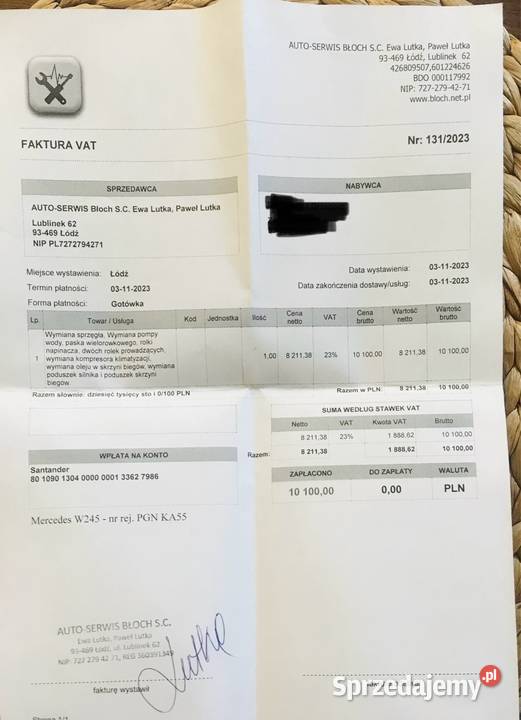 Mercedes W245 B180 CDI kupiony w polskim salonie łódzkie Konstantynów Łódzki