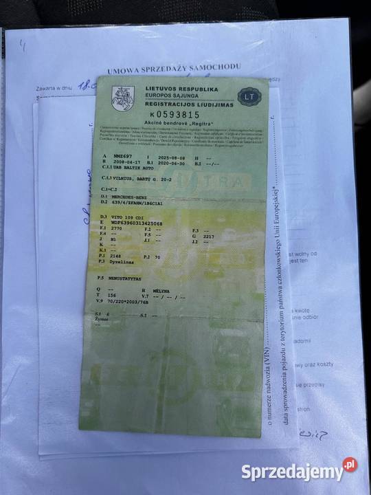 Mercedes Vito Raty Prywatnie Diesel 2008r