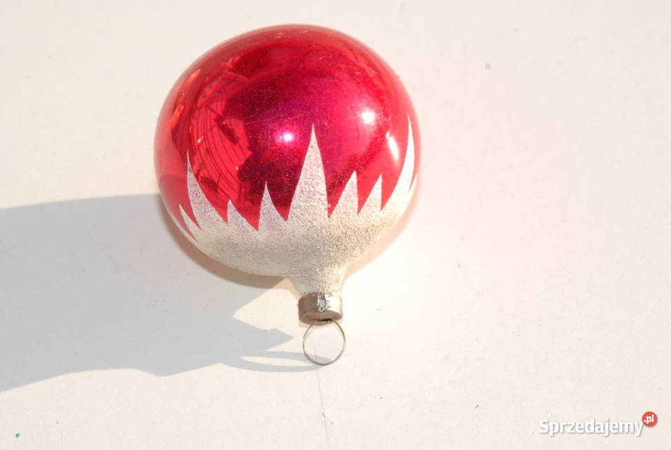 Stara bombka ozdoba choinkowa czerwona Cieszyn