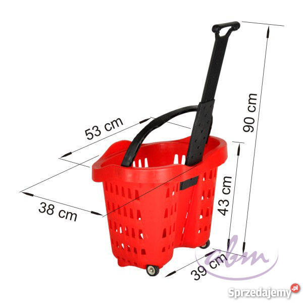 Koszyk plastikowy HD na 2 kółkach 95 netto Biznes i Przemysł Przemyśl