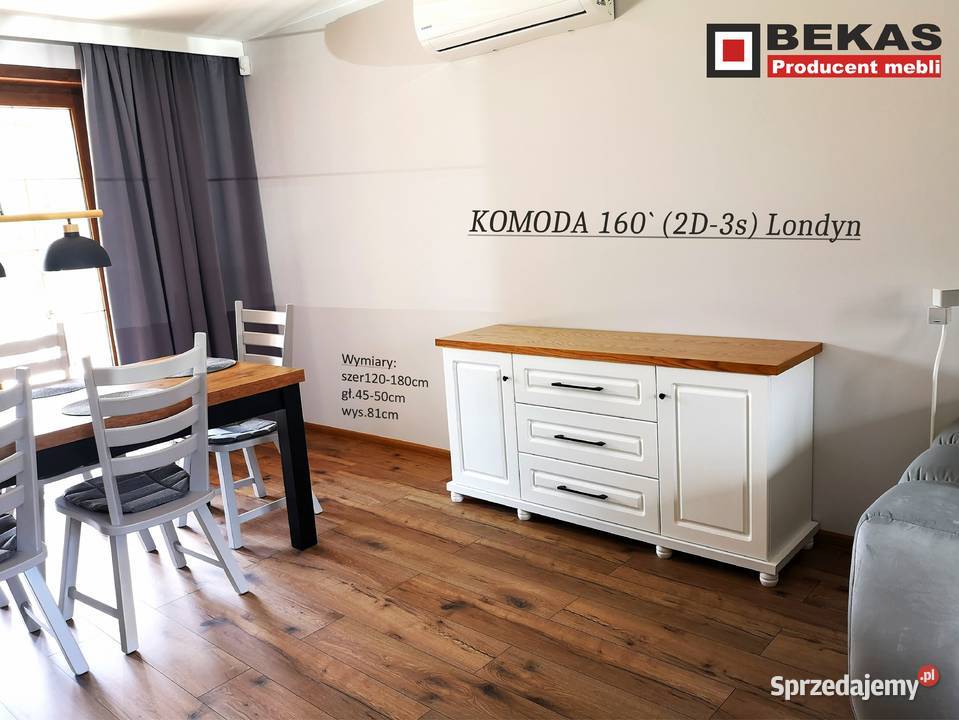Śliczna Biała Komoda LOFT Blat Drewniany 45cm sprzedam