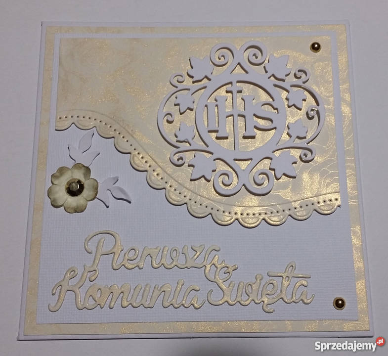 IHS pamiątki zaproszenia karty komunijne ręcznie Rękodzieło kujawsko-pomorskie sprzedam