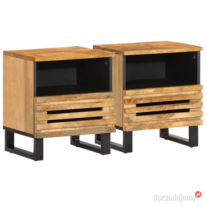 Szafki nocne 2 40x34x46 lite surowe drewno mango mazowieckie Warszawa