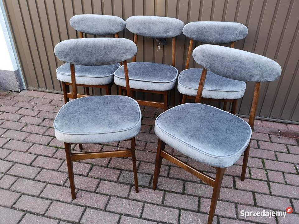 Krzesła PRL Hałas Stare Komplet 5 Sztuk Antyki, Sztuka, Kolekcje