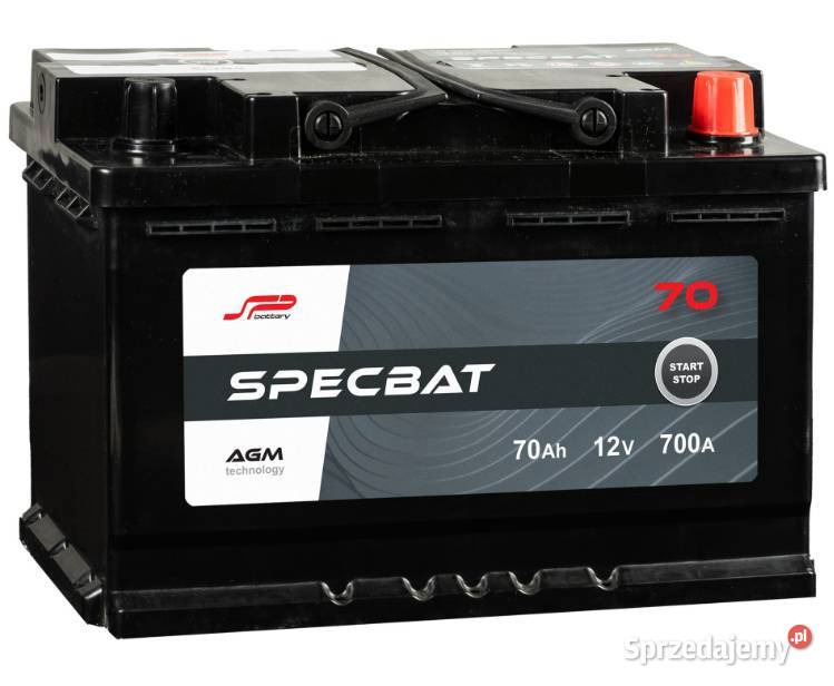 Akumulator 70Ah 700A Specbat AGM startstop P pomorskie