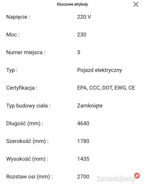 Nowość samochody elektryczne 1km mazowieckie Warszawa