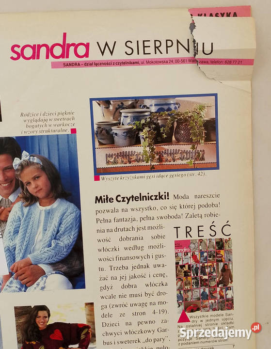 Sandra dzianiny czasopisma 894 Rok wydania 1994 Suwałki sprzedam