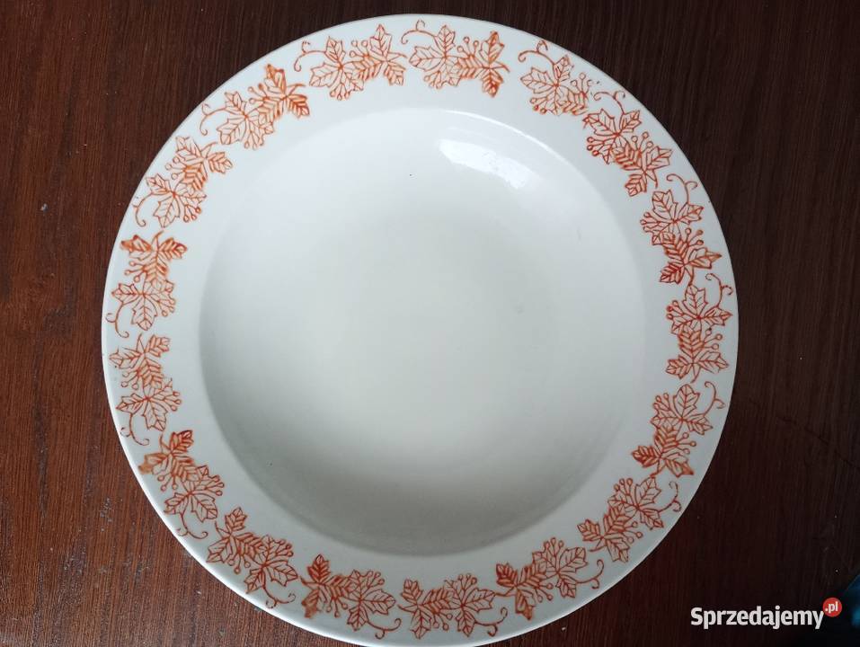 Unikalny komplet talerzy z Korei Północnej z lat Porcelana i szkło