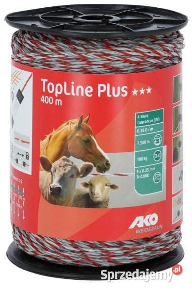 Plecionka TopLine Plus białoczerwona 400 m AKO