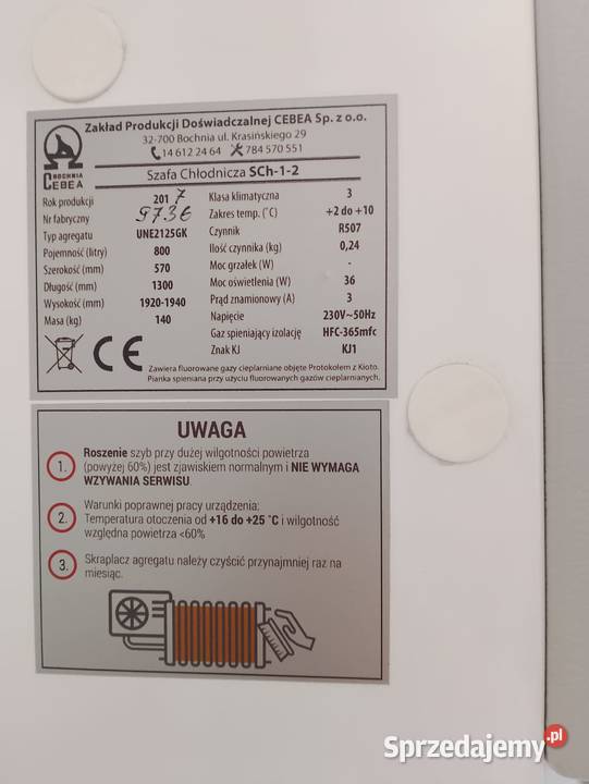 Witryna chłodnicza 2drzwiowa Cebea SCH12 800 l Wrocław sprzedam