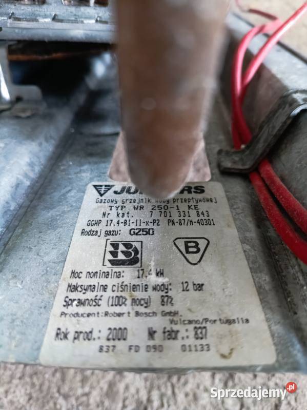Piecyk gazowy JUNKERS WR2501 KE małopolskie Kraków