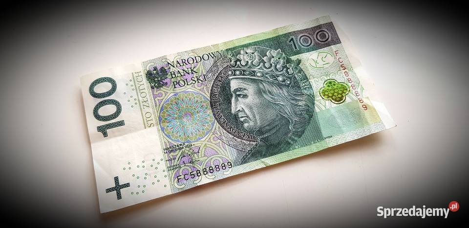 Banknot 100 ciekawy numer Olkusz