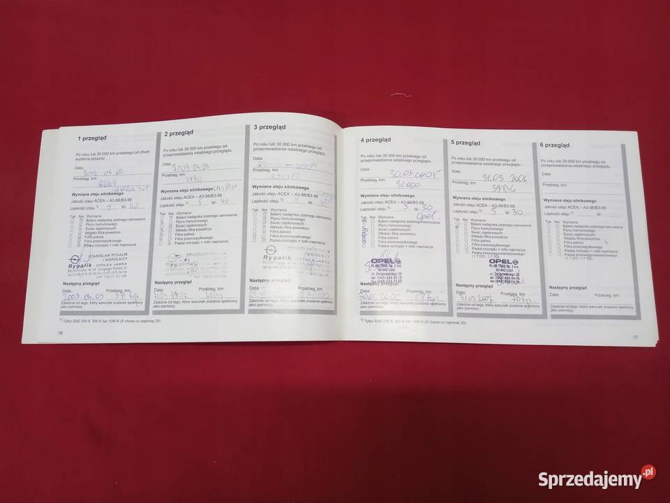 Opel Corsa C 2001 Książka Gwarancyjna Serwisowa łódzkie