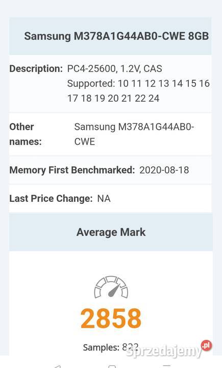 Nowe pamięci RAM DDR4 2x8GB 3200MHz Samsung Warszawa