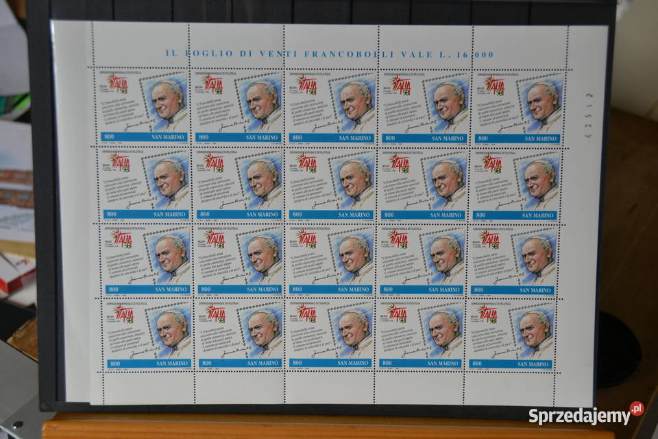 Znaczki Papież Jan Paweł II San Marino II Ks Chr Filatelistyka Sobótka sprzedam