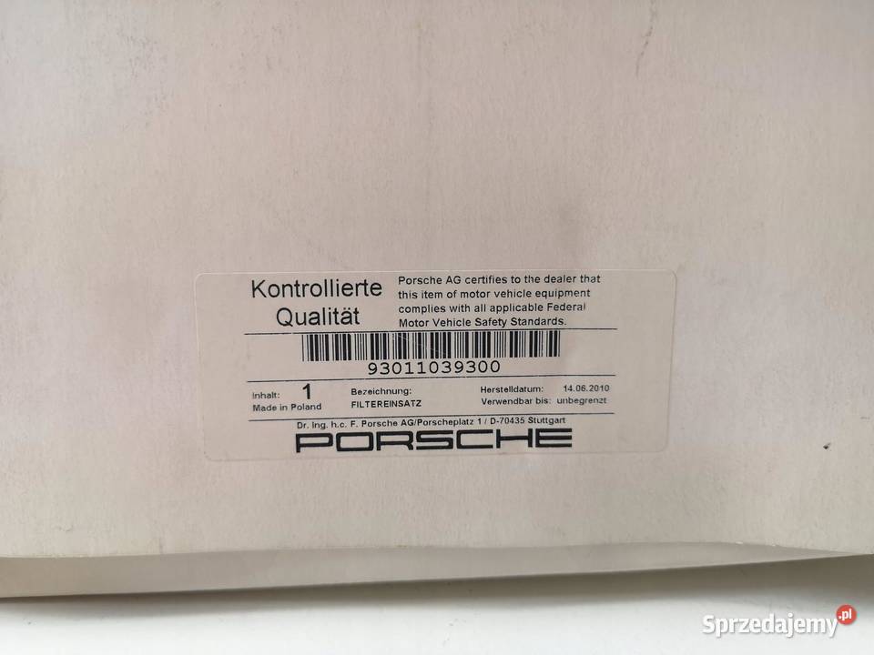 FILTR POWIETRZA PORSCHE 911 19841989 ORYGINAŁ