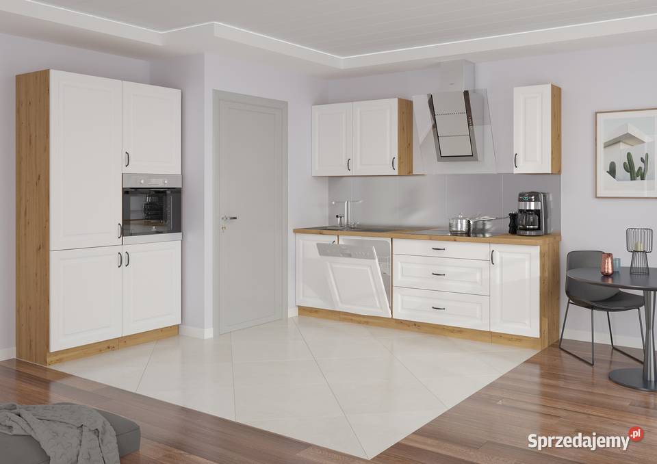 Meble kuchenne STILO BIAŁY FREZOWANY KORPUS DĄB Komplety mebli Lublin sprzedam