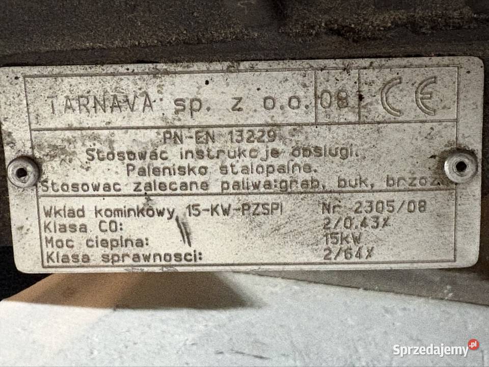 Tarnava Wkład kominkowy kominek 15kw nowy