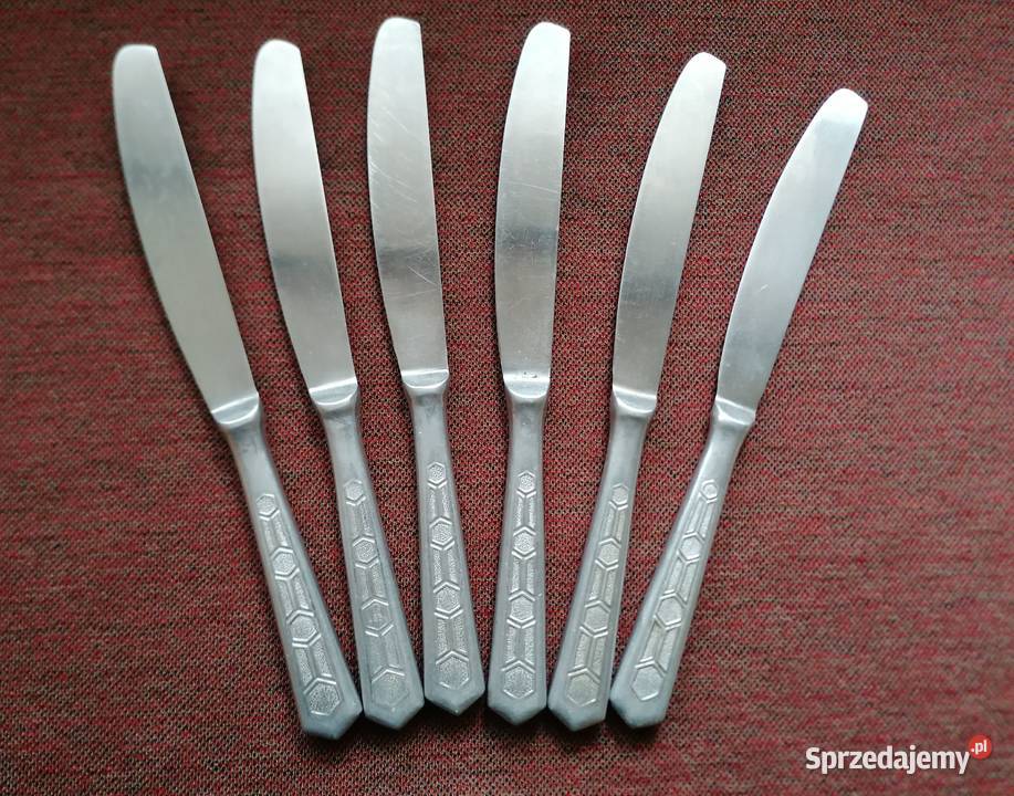 Rosyjskie noże obiadowe nierdzewne z PRLu Łódź sprzedam