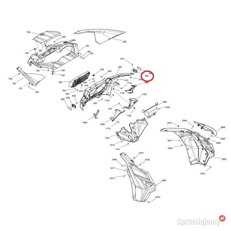 Wspornik prawego odblasku CanAm Maverick BRP Nowy Sącz
