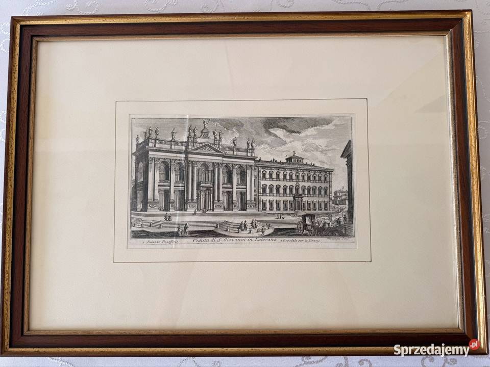 Antyczny Miedzioryt 1770 Rzym Veduta di S