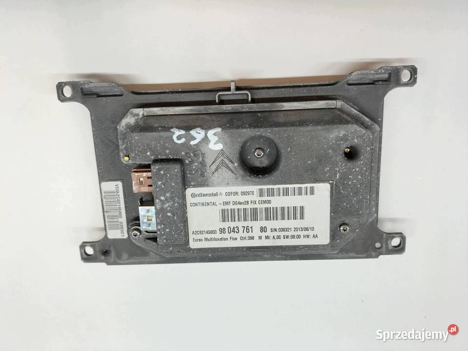 WYŚWIETLACZ 9804376180 Citroen DS5 I 2011 Rok produkcji 2013 świętokrzyskie