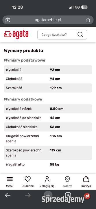 Szaroniebieska kanapa z pojemnikiem Warszawa