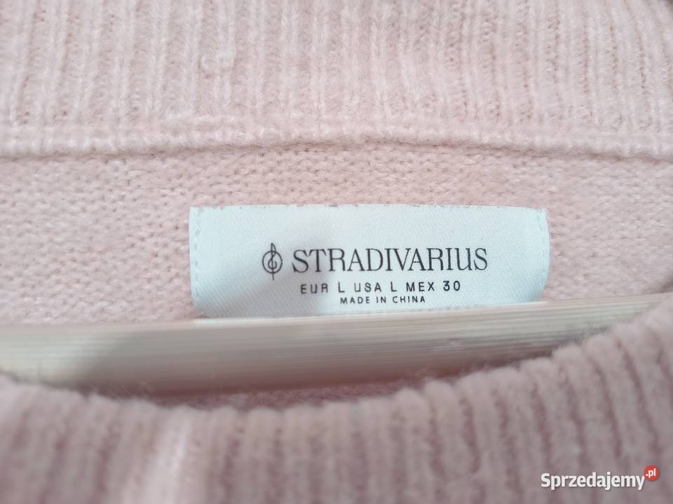 Stradivarius sweter pudrowy róż rL40 oversize Zamość