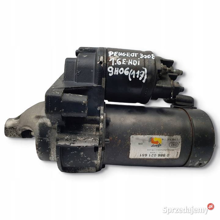 ROZRUSZNIK Peugeot 3008 16 HDI 0986021651 Układ elektryczny silnika Chełm