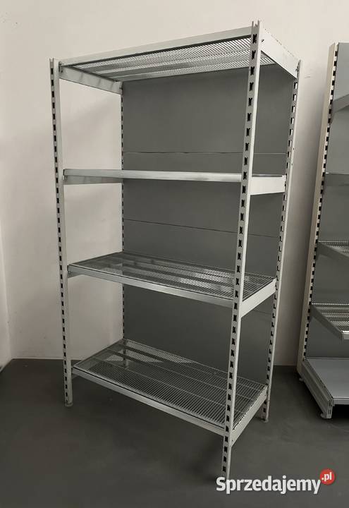 Regał metalowy siatkowy wzmacniany do sklepu
