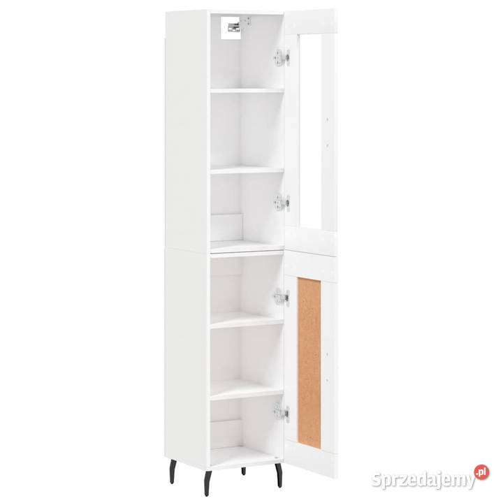 Wysoka szafka biała 345x34x180 materiał Meble Warszawa