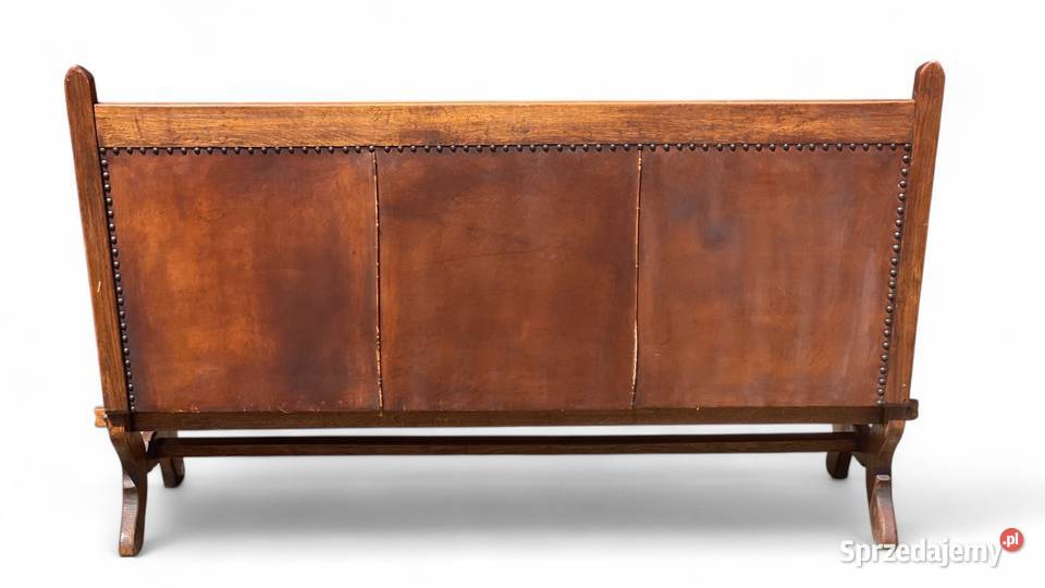 Stary dębowy komplet wypoczynkowy skóra Gryfice