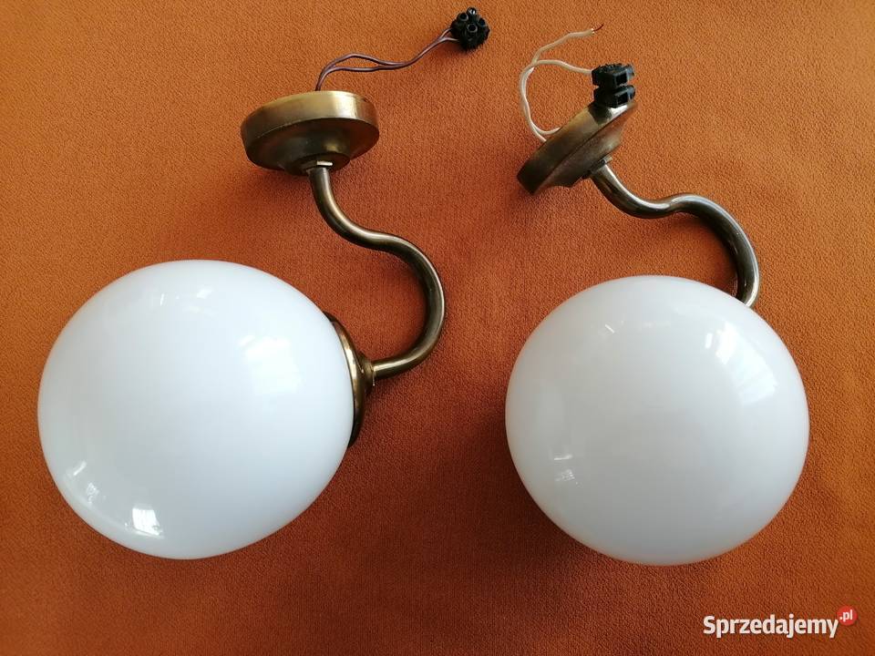 Kinkiet Ścienny Złoty Metalowy Mleczny Biały łódzkie