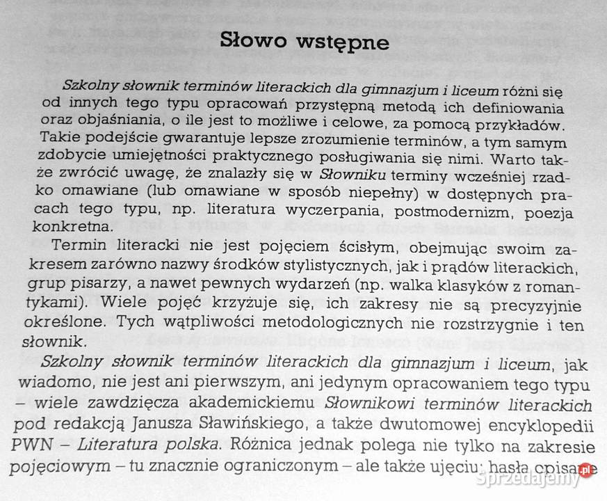 Szkolny słownik terminów literackich Tomasz lubelskie Chełm