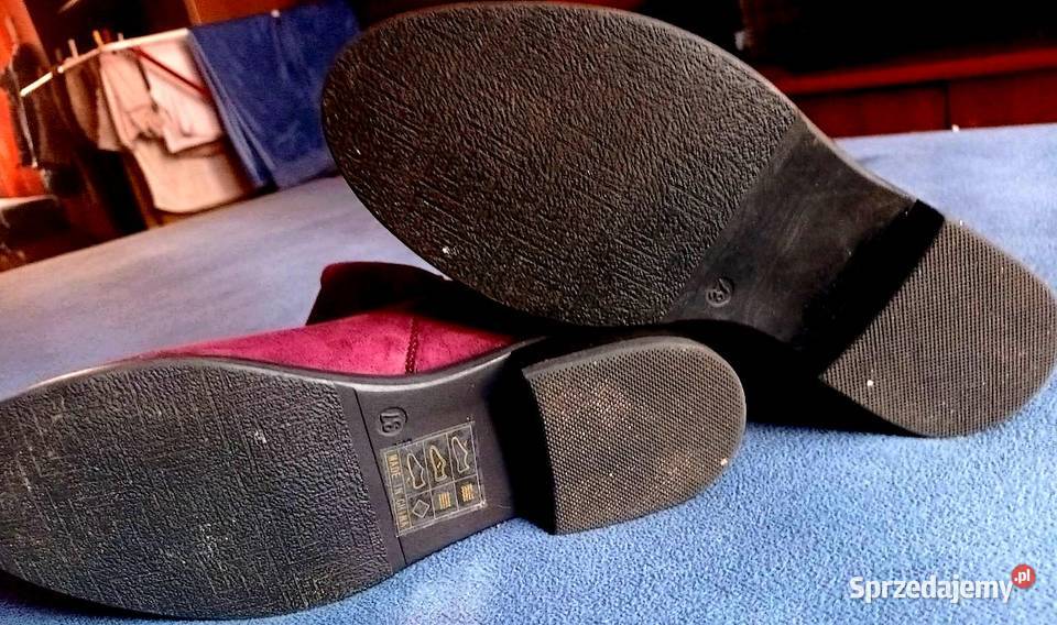 Zamszowe botki damskie na płaskim obcasie inna Opole