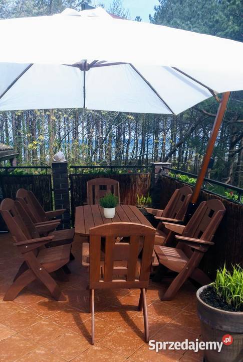 Meble ogrodowe drewniane składane meble tarasowe drewno śląskie Kalety