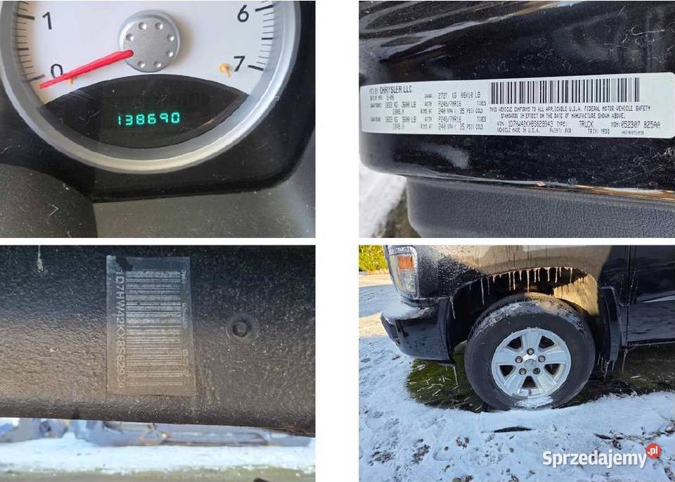 Dodge Dakota IV sprzedaż syndyka zachodniopomorskie Modlimowo