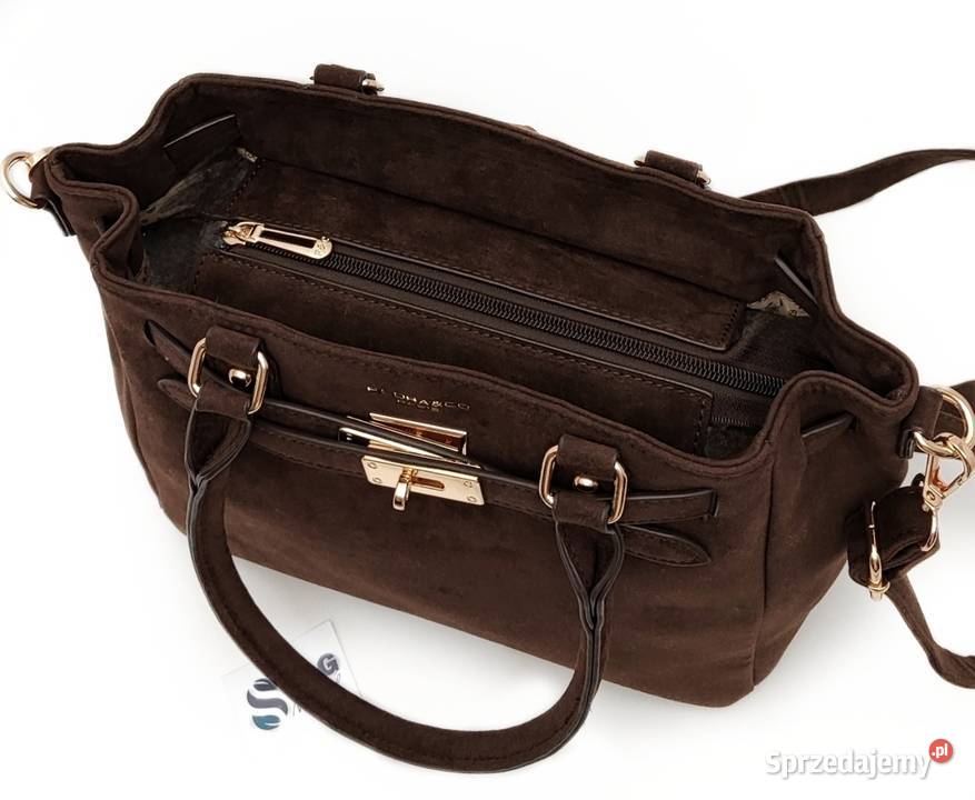 Torebka FLORA CO PARIS Zamsz Eko A5 Pojemna do