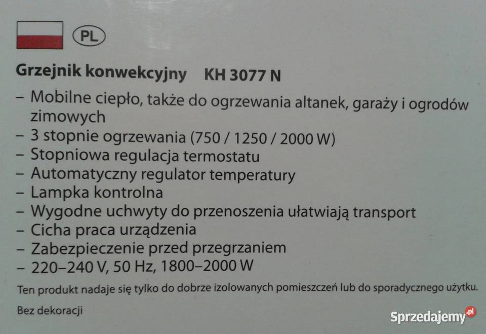 Clatronic GRZEJNIK elektryczny konwektorowy Wołczyn