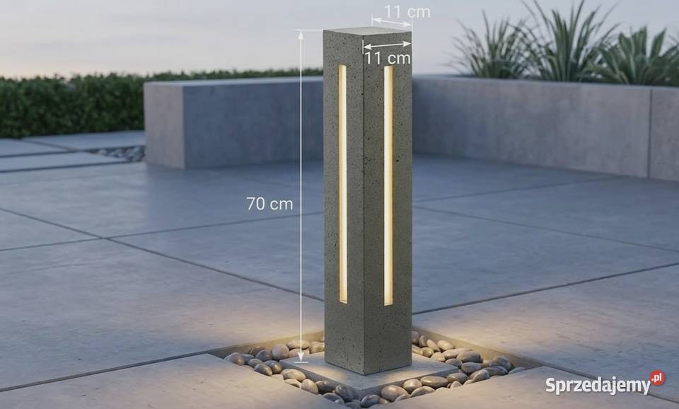 Lampa ogrodowa betonowa słupek podświetlenie LED Ostrzeszów