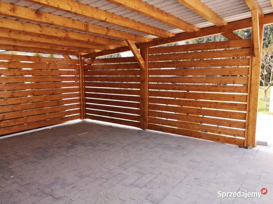 Wiata garażowa drewniana carport altana ogrodowa Gdów