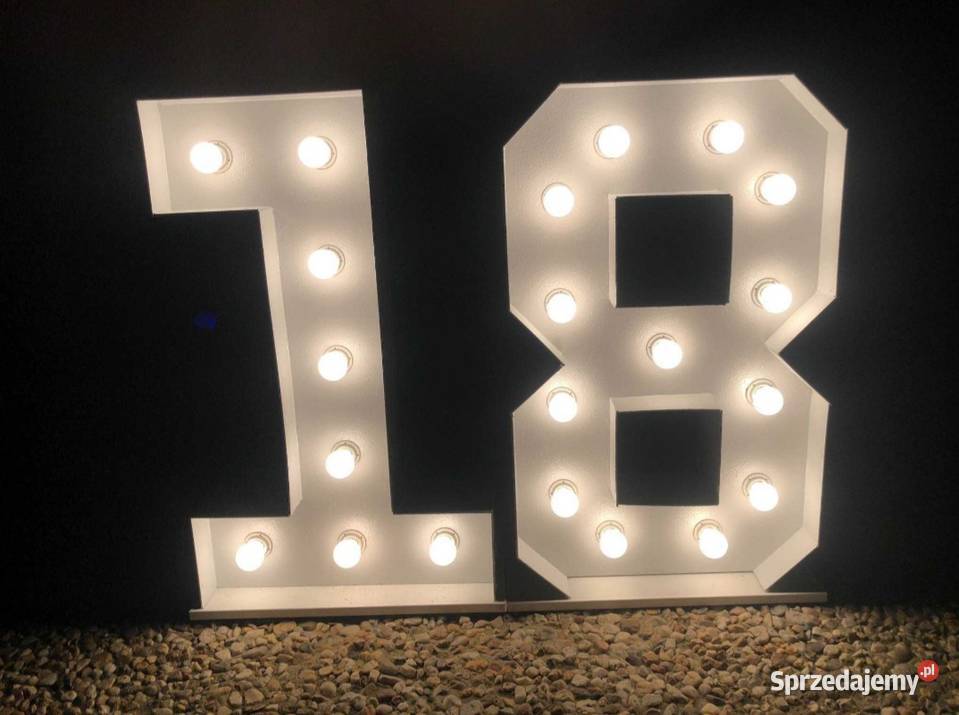 Napis LED LOVE Wynajem Cyfra 18 Wesela Rocznice Ostrów Wielkopolski