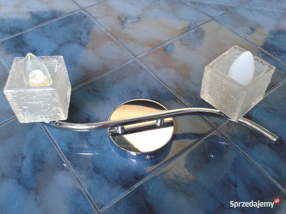 Lampa ścienna sufitowa kinkiet szkło i chrom śląskie Rybnik