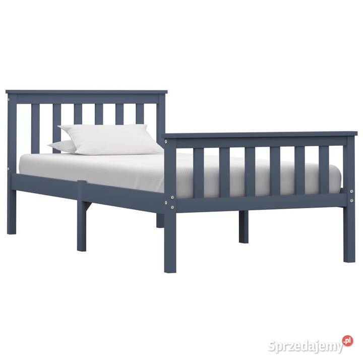 Rama łóżka szara lite drewno sosnowe 100 x 200 208cm Warszawa