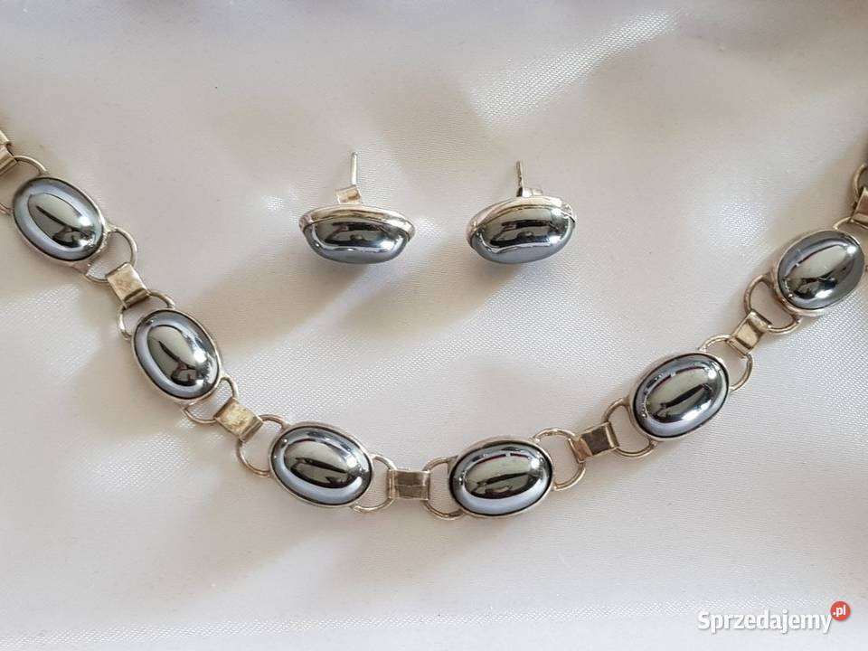 kolia kolczyki hematyt biżuteria srebrna Naszyjniki Kielce