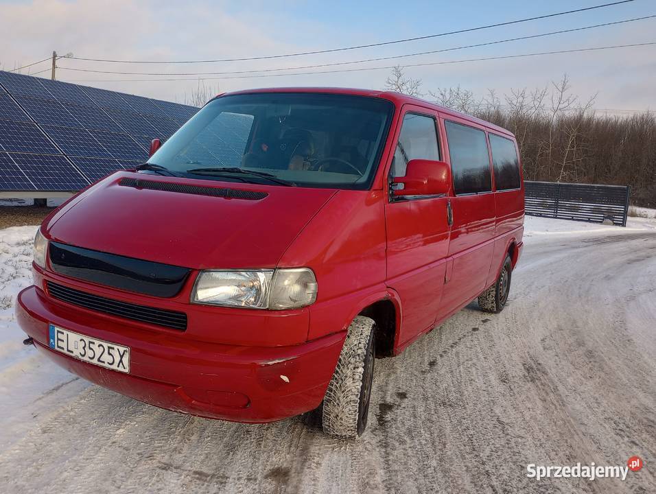 Volkswagen T4 transporter caravelle DŁUGI LIFT 9 wiśniowy Caravelle Łódź