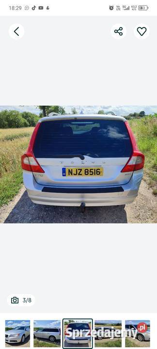 Volvo V70iiianglik2 4d 163manualzamiana sprowadzony Złoty Stok