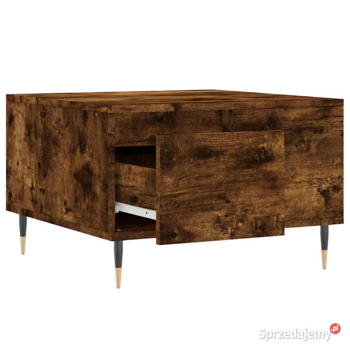 Stolik kawowy przydymiony dąb 55x55x365 WM830753 Stoły Warszawa