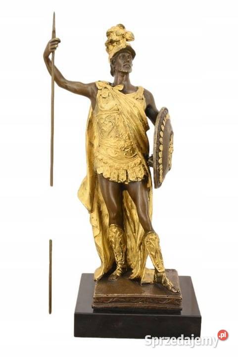 Gladiator w Złotej Zbroi Rzymski Wojownik Figura